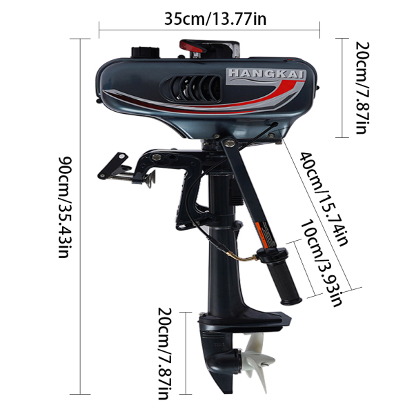 2 Stroke 3.5HP Outboard Engine Inflatable Boat Motor Water Cooling CDI System AU
